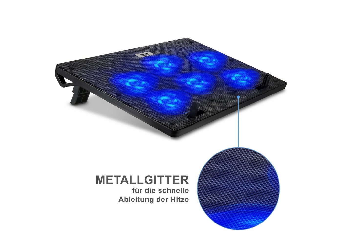 Blumax SK Notebook Laptop Kühler Cooler Kühlpad Ständer 6x Lüfter Kamera-Akku Bild 4
