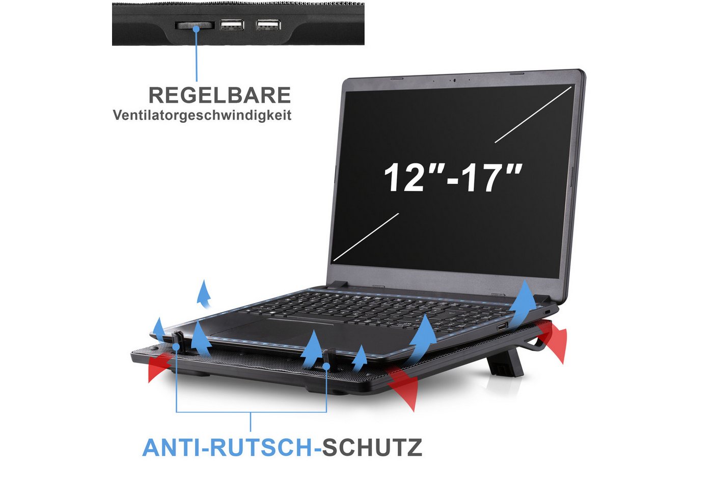 Blumax SK Notebook Laptop Kühler Cooler Kühlpad Ständer 6x Lüfter Kamera-Akku Bild 5