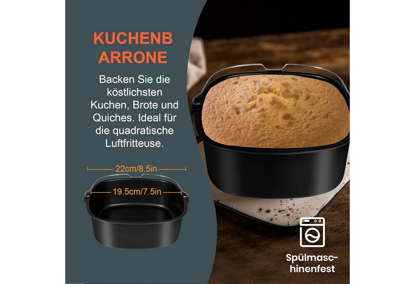MOPUEA Küchenmaschinen Zubehör-Set Heißluftfritteuse Zubehör 11-teiliges Set, Brötchen-Röstaufsatz, Hochwertige und sichere Materialien – Gesundes Kochen Bild 4