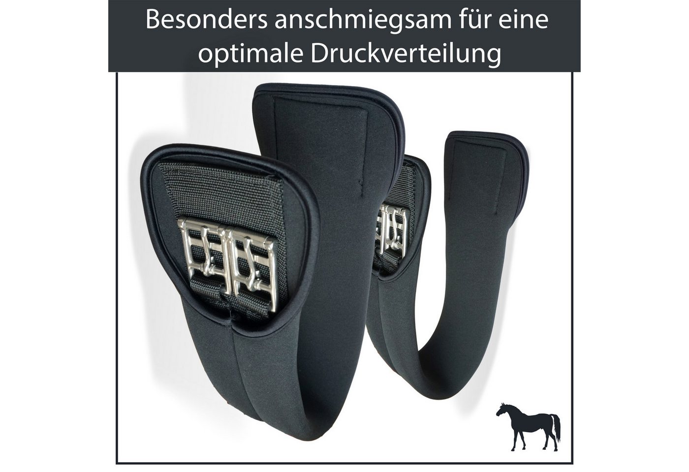 Pferdelinis Sattelgurte Sattelgurt aus Neopren, schwarz, Kurzgurt Pferd Bild 4