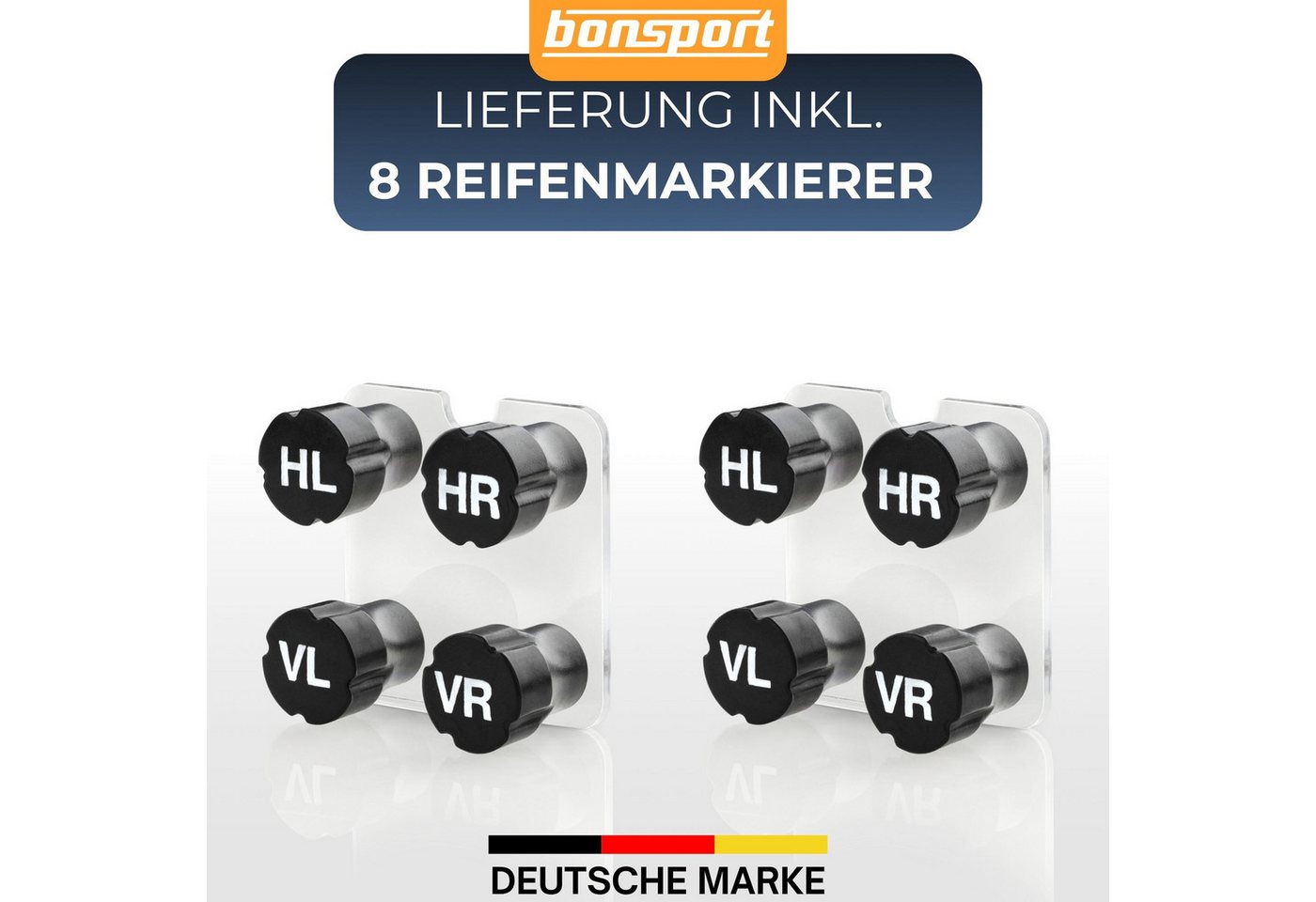 bonsport Felgenbaum Felgenbaum (OHNE ROLLEN) inkl. 8er-Set Reifenmarkierer