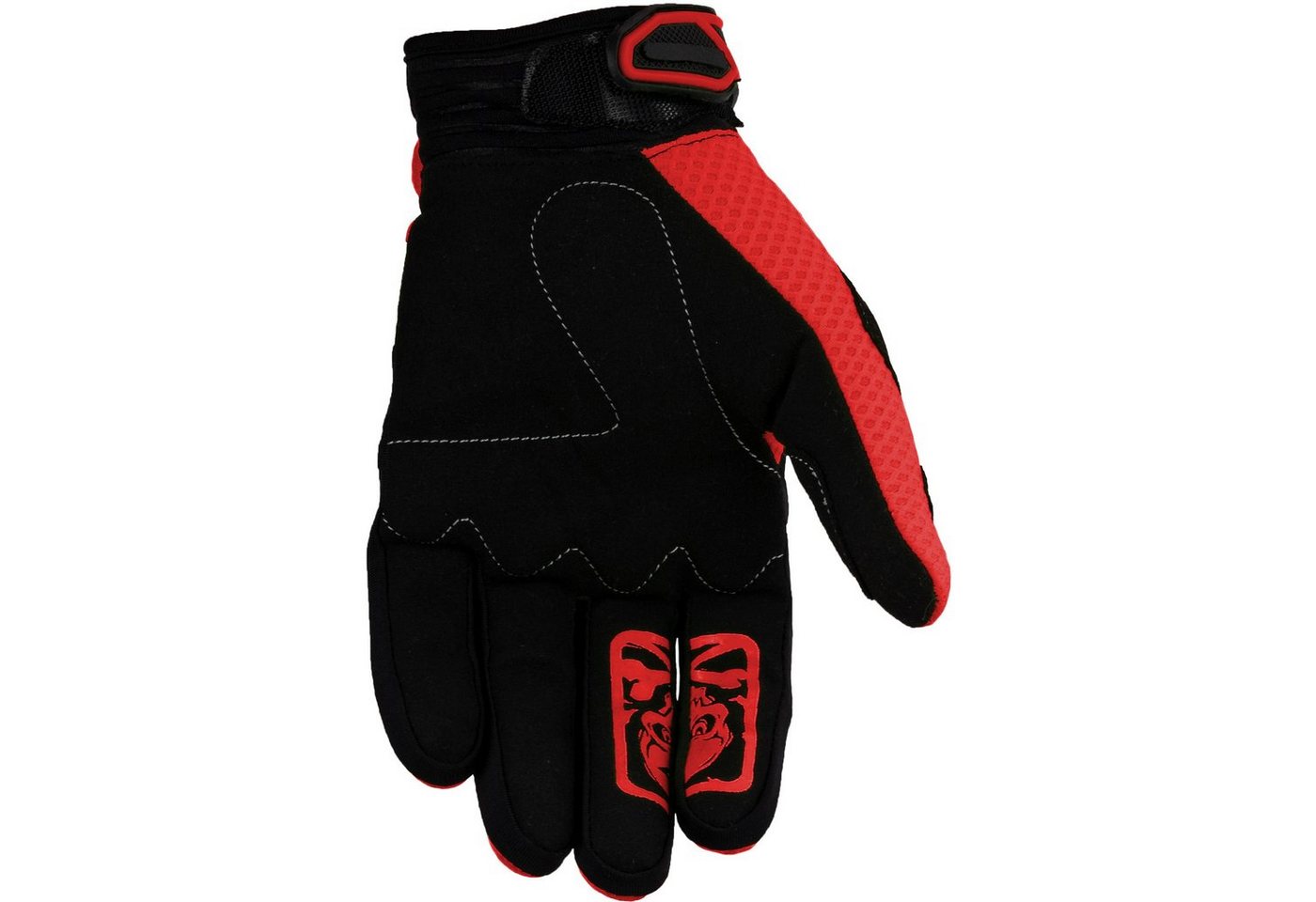 Motorradhandschuhe Faustschlag rot Weiteneinstellung