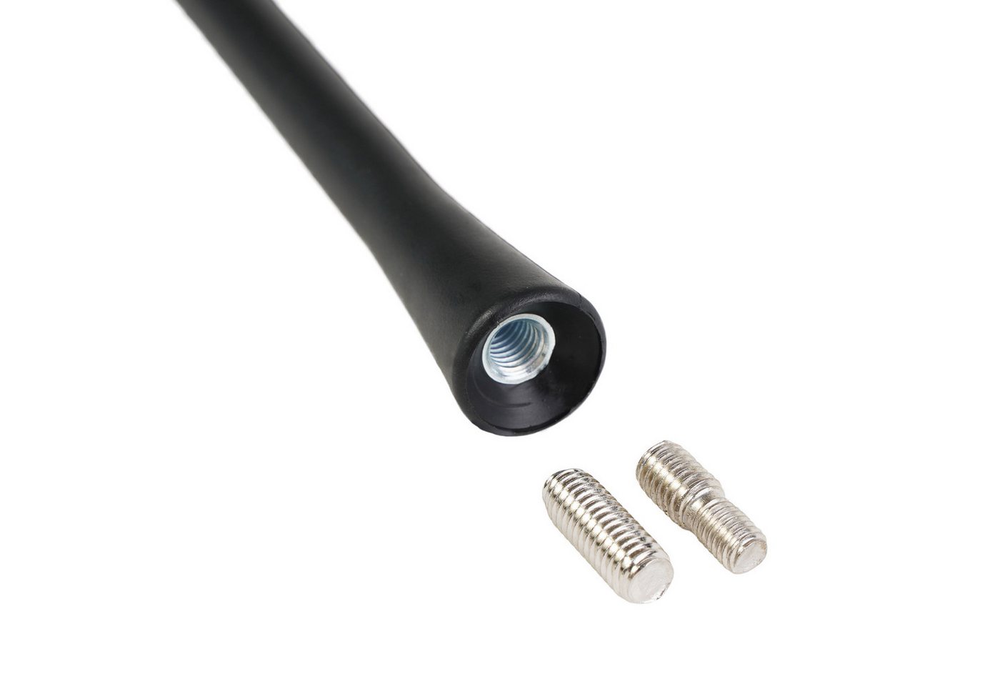 AIV Kurz Antennen-Stab 11cm M5 M6 Universal Autoradio-Ersatzantennenstab (AM,FM,UKW,Radio), Kurzstab-Antenne, M5/M6-Gewinde Adapter, für AM FM UKW Auto-Radio