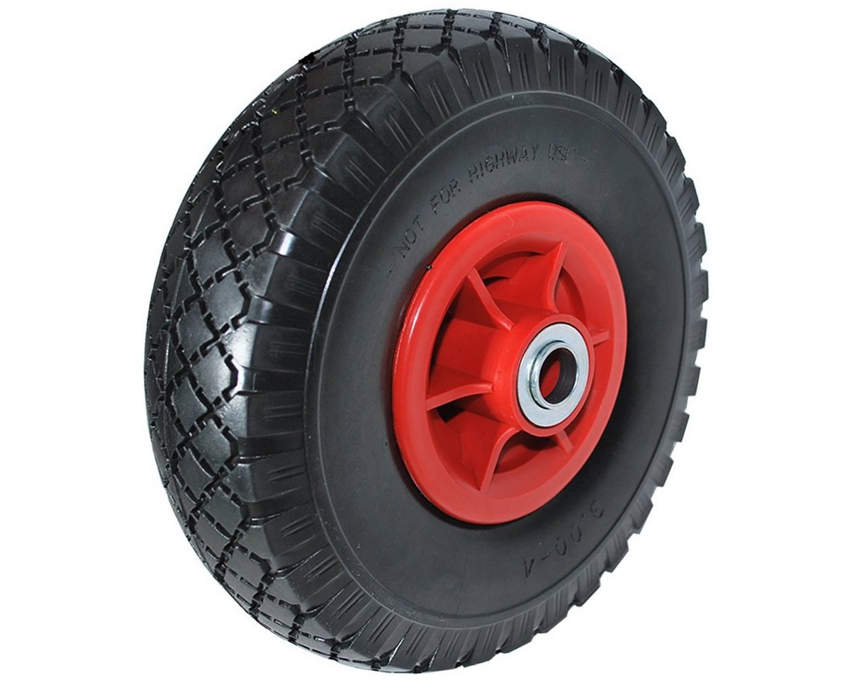 HELO24 Sackkarren-Rad Ersatzrad 3.00-4 PU Vollgummi Reifen pannensicher 4 Stück B-70mm (4 St)