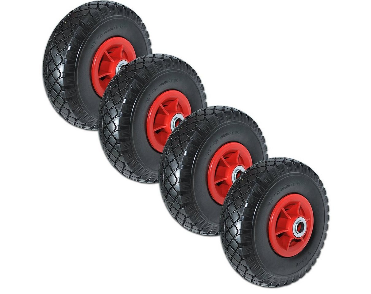 HELO24 Sackkarren-Rad Ersatzrad 3.00-4 PU Vollgummi Reifen pannensicher 4 Stück B-70mm (4 St) Bild 3