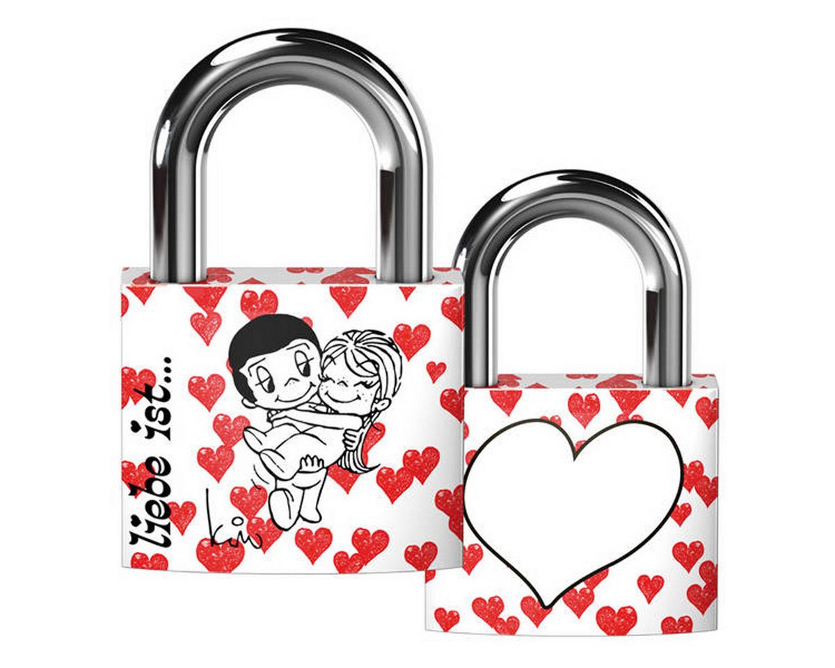 BASI Bügelschloss Liebe ist... Liebesschloss mit Stift