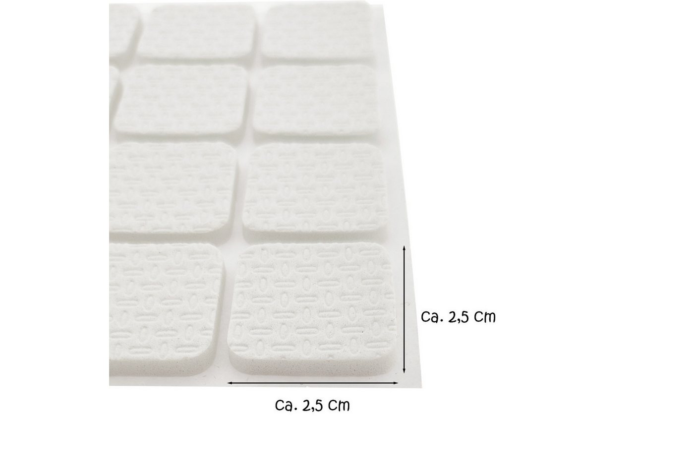 HundB Filzgleiter 28 Stück Möbelgleiter weiß+schw. sort 25x25 mm, 38x38mm, Ø 25mm, (Stück, 28 St), Möbelschutz Laminatschutz Anschlagspuffer Parkettschutz Bild 4