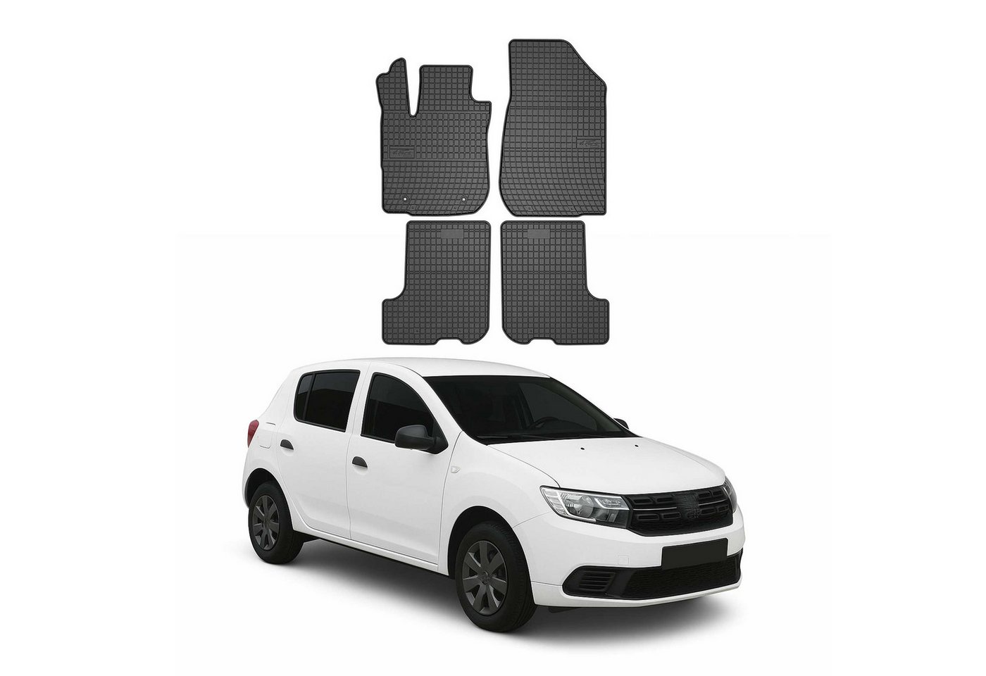 OMAC Auto-Fußmatten für Dacia Sandero 2012-2020 Gummi 3D 4 tlg (4 St), für Dacia Sandero 2012-2020 Dacia Sandero 2012-2020, Antirutsch,Wasserfest,Einfache Installation Bild 2
