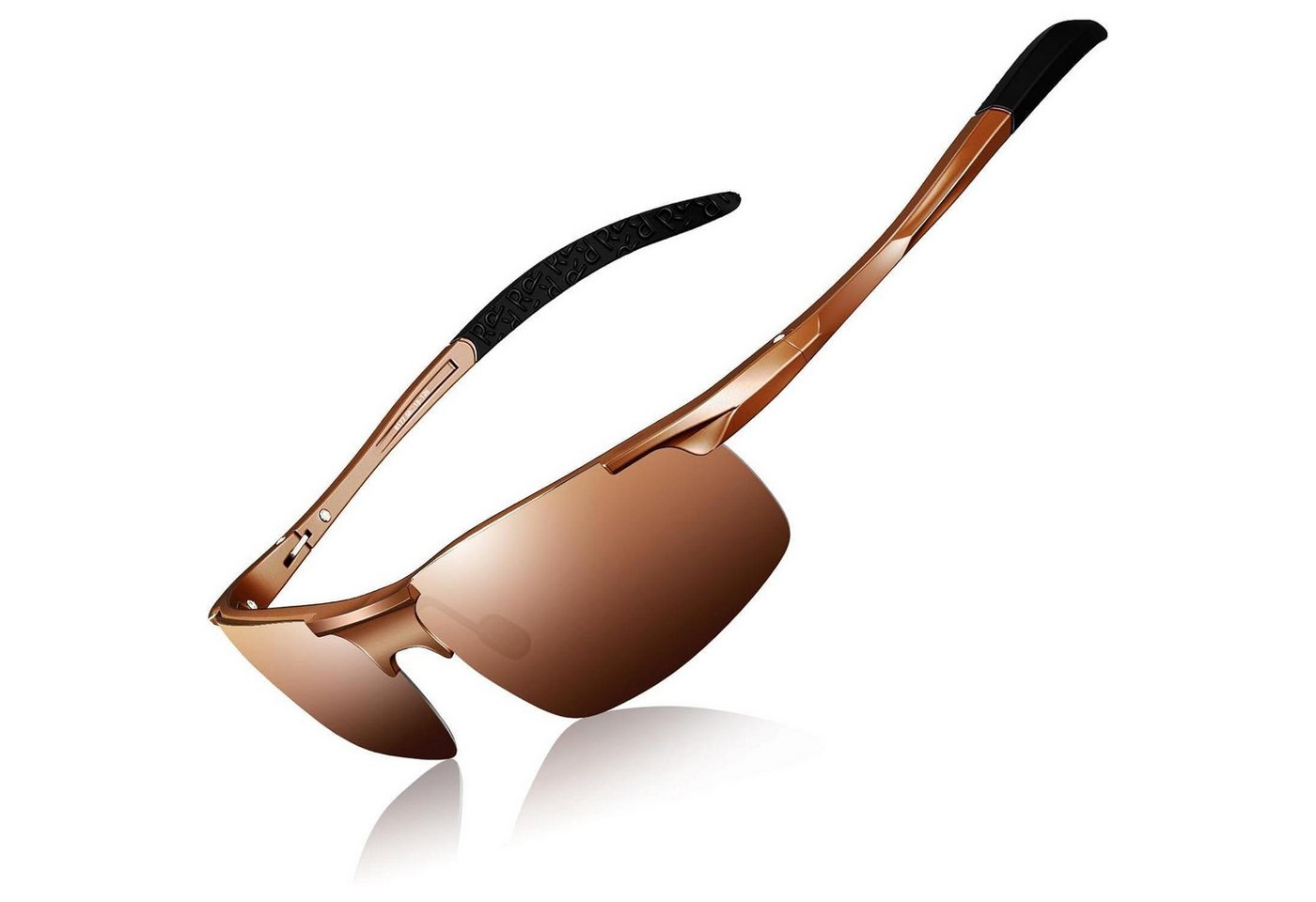 LuxusKollektion Fahrradbrille Sonnenbrille Herren polarisiert UV400 Braun Linse (Nicht Verspiegelt)