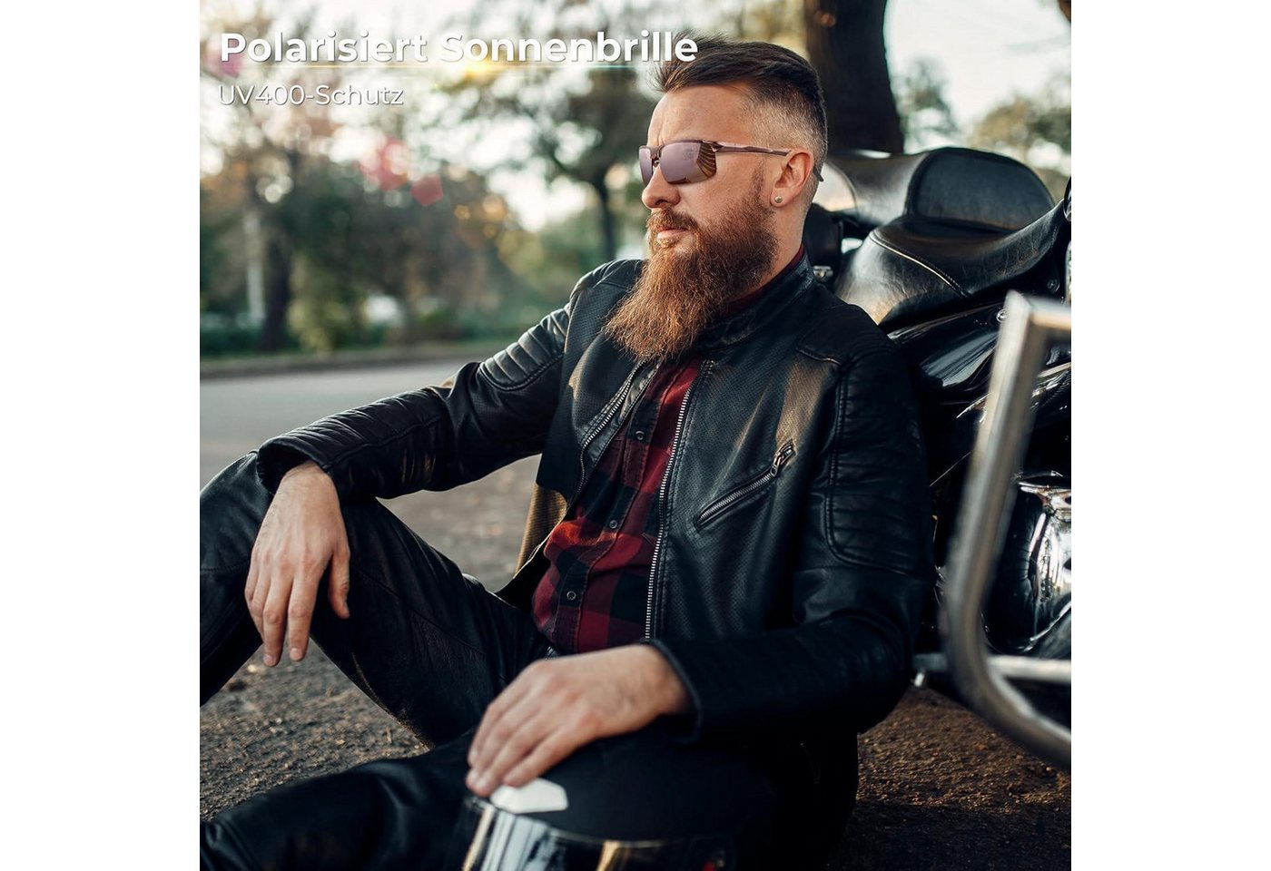 LuxusKollektion Fahrradbrille Sonnenbrille Herren polarisiert UV400 Braun Linse (Nicht Verspiegelt) Bild 4