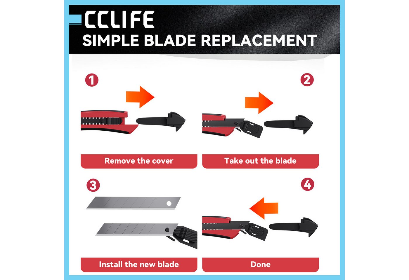 CCLIFE Universalmesser CCLIFE Profi Universalmesser & Klapp-Cuttermesser Set, (66 St)
