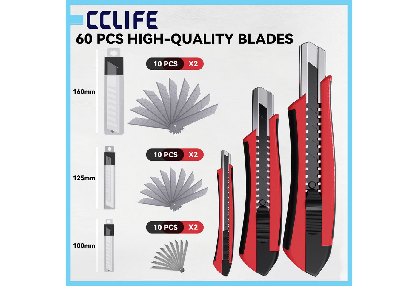 CCLIFE Universalmesser CCLIFE Profi Universalmesser & Klapp-Cuttermesser Set, (66 St) Bild 2