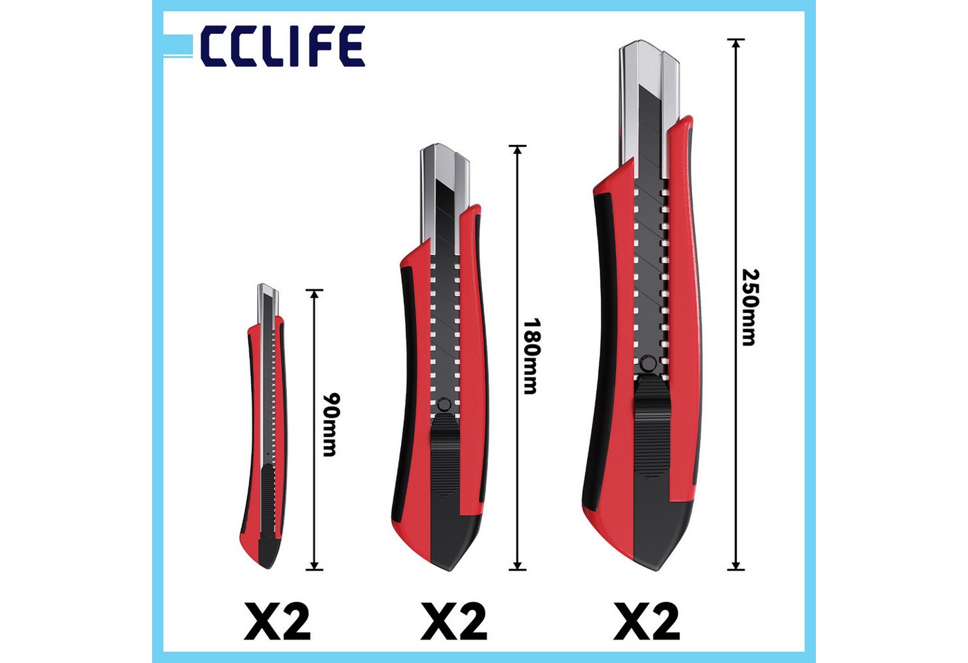 CCLIFE Universalmesser CCLIFE Profi Universalmesser & Klapp-Cuttermesser Set, (66 St) Bild 3