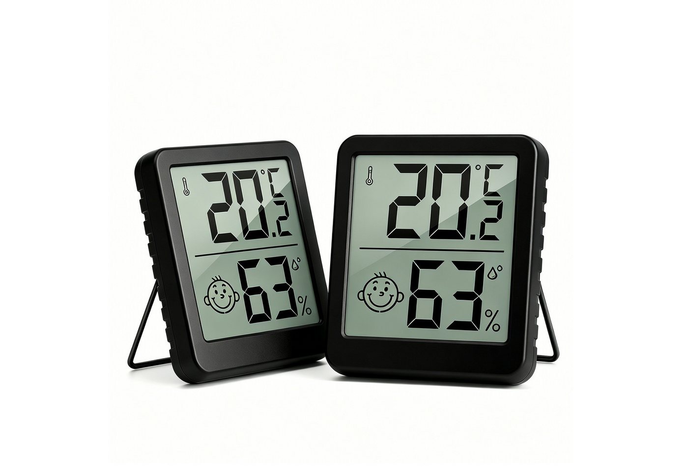nsihing Digitales Hygrometer mit Thermometer, Innen, Lächelnd, Magnetisch Innenwetterstation (Hohe Präzision, Büro/Zu Hause/Babyzimmer, °C/°F Umschaltbar) Bild 2