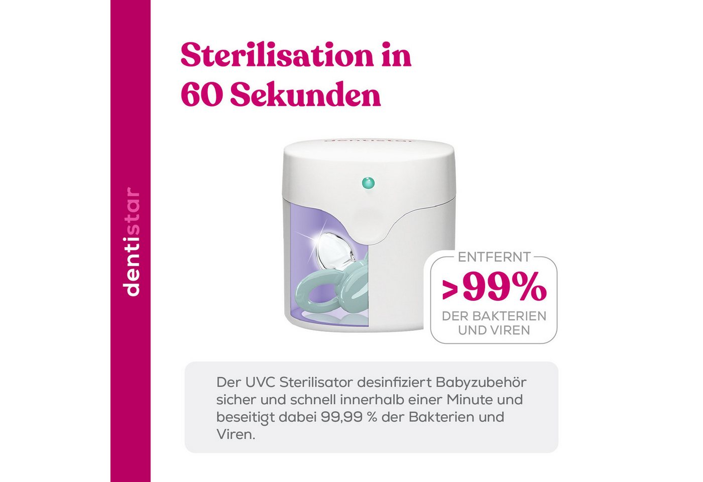 dentistar UV-Sterilisator Mini UV Sterilisator für Schnuller und Flaschensauger Bild 3