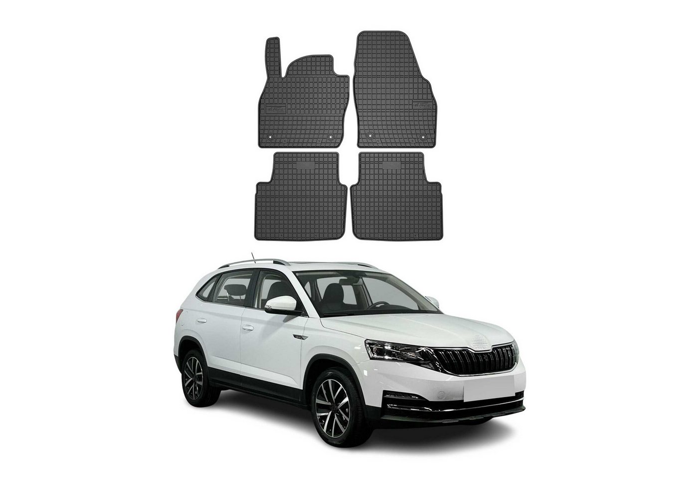 OMAC Auto-Fußmatten für Skoda Kamiq 2019-2025 Gummimatten Schwarz 4 tlg (4 St), für Skoda Kamiq 2019-2025 Skoda Kamiq 2019-2025, Antirutsch,Wasserfest,Einfache Installation Bild 4