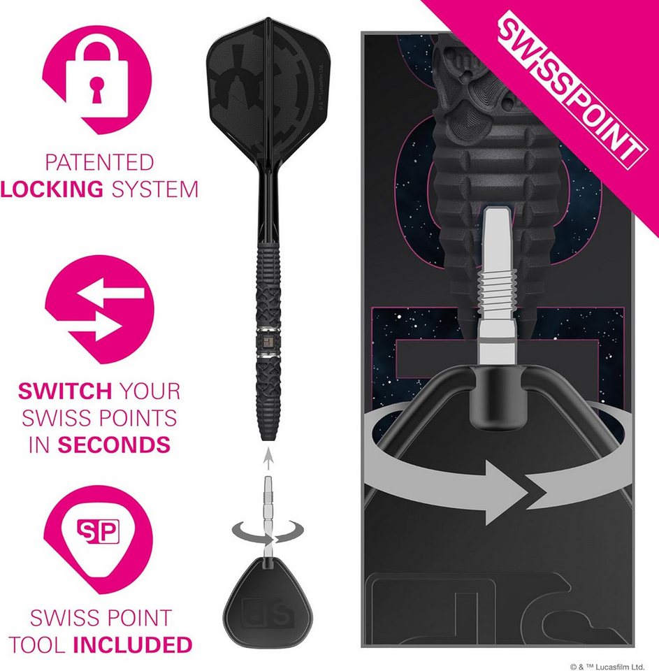 TARGET DARTS Dartpfeil Star Wars Darth Vader Steeldarts aus 95% Tungsten, 22 g Bild 3