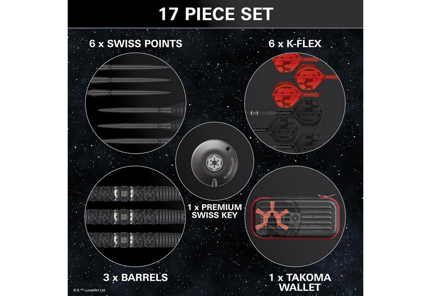 TARGET DARTS Dartpfeil Star Wars Darth Vader Steeldarts aus 95% Tungsten, 22 g Bild 4