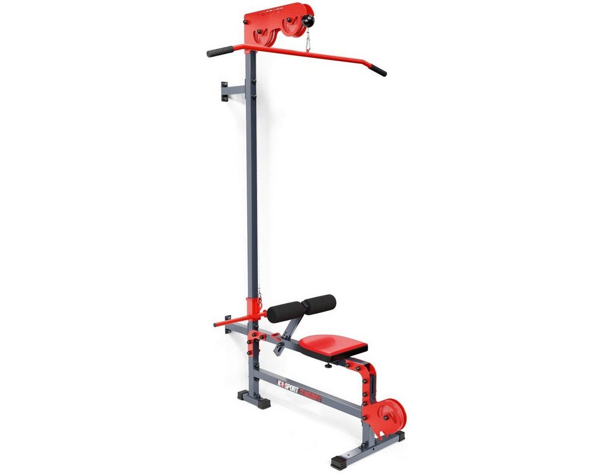 K-SPORT Kraftstation Oberer & unterer Kabelzug mit Latzug-Stange bis 200 kg belastbar, Made in EU!