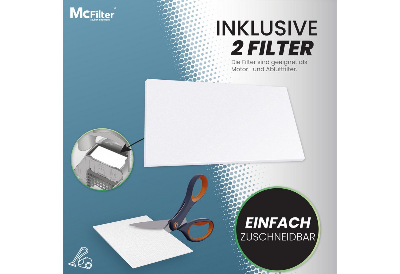 McFilter Staubsaugerbeutel Alternative zu Swirl A07 A 07, passend für AEG Electrolux Progress Volta Staubsauger, inkl. Filter, Kunststoffdeckscheibe, 10 St., hohe Reißfestigkeit, Top Filtration, 5-lagiges Microvlies Bild 2