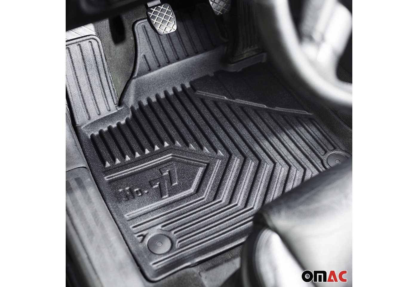 OMAC Auto-Fußmatten Gummimatten für Peugeot Boxer II 2006-2025 1.Reihe TPE Schwarz 1 tlg Bild 4