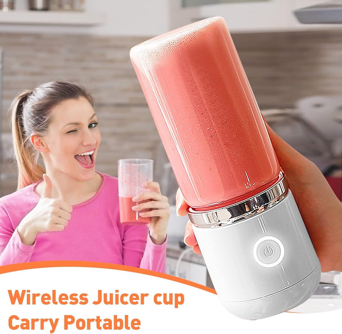 FELIXLEO Smoothie-Maker Tragbarer Mixer, USB Mini Smoothie Blender 350ml Wiederaufladbar Weiß