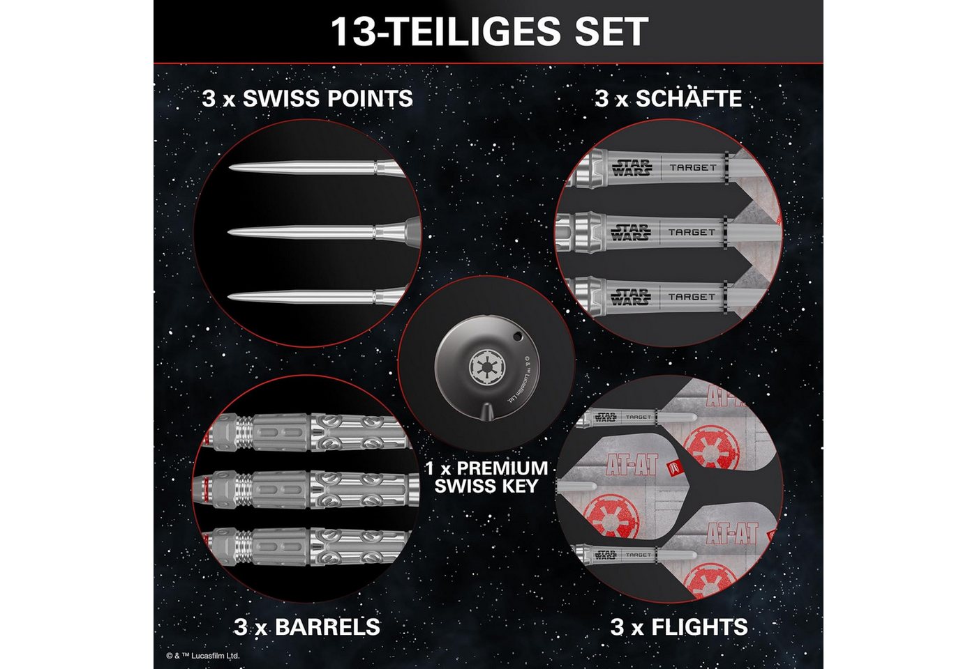 TARGET DARTS Dartpfeil Star Wars AT-AT 90% Tungsten Steel Tip Darts, 23G Swiss Storm Points Bild 5