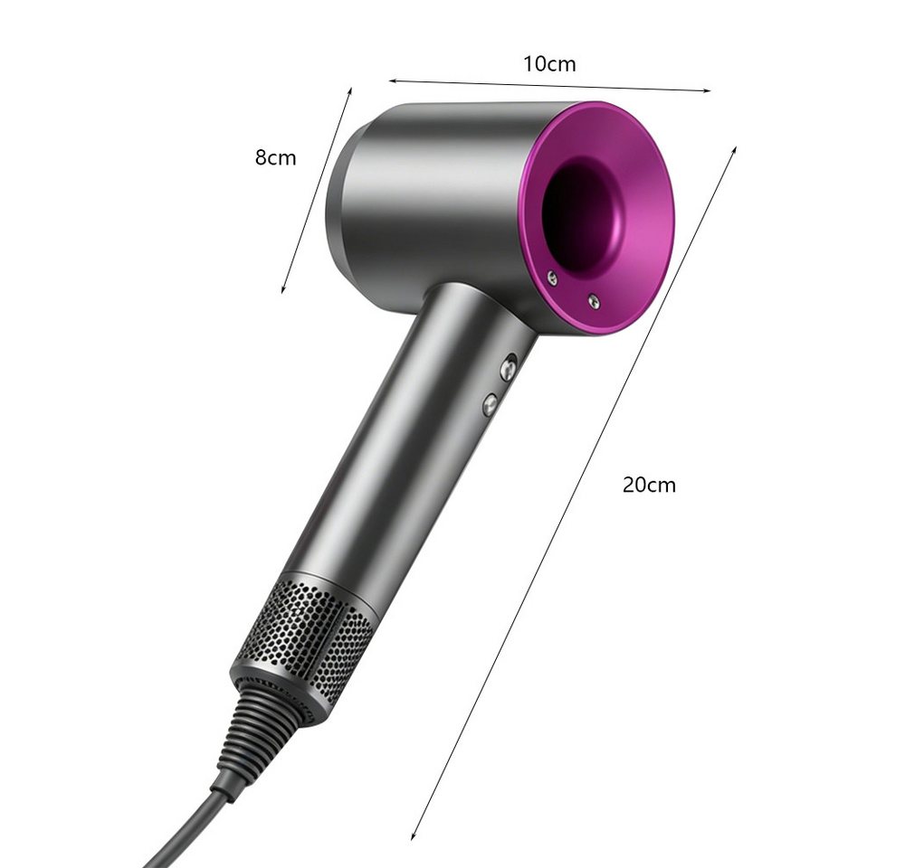 Muxing Haartrockner Hochleistungs-Haartrockner 1600 W, 1600 W, Leise, Schnell & Mit 5 Styling-Aufsätzen