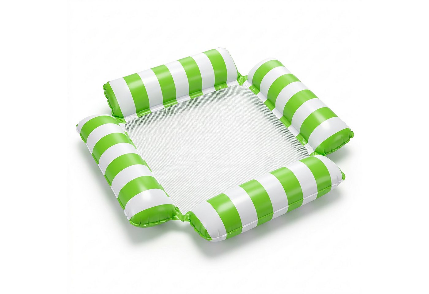 Lantelme Luftmatratze 4-in-1 Pool Loungesessel mit Kopfteil & Netz, grün-weiß Bild 4