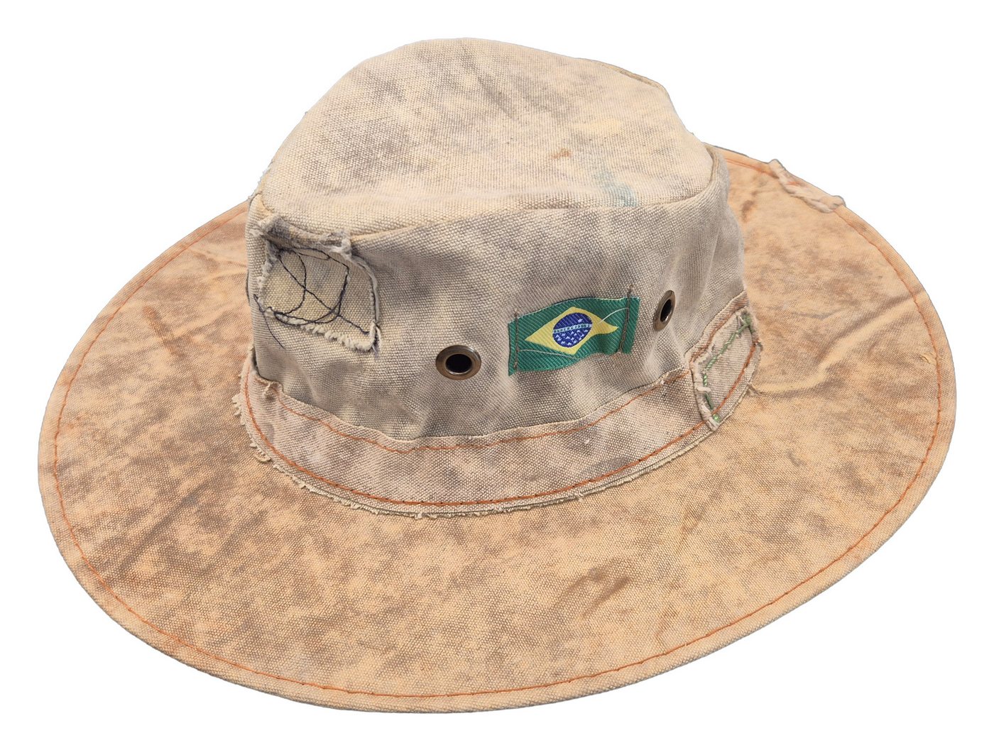 Einkaufszauber Outdoorhut Safarihut Indian Amazonas Handgearbeitet aus alten Armeezelten, jedes Stück ein Unikat Bild 2