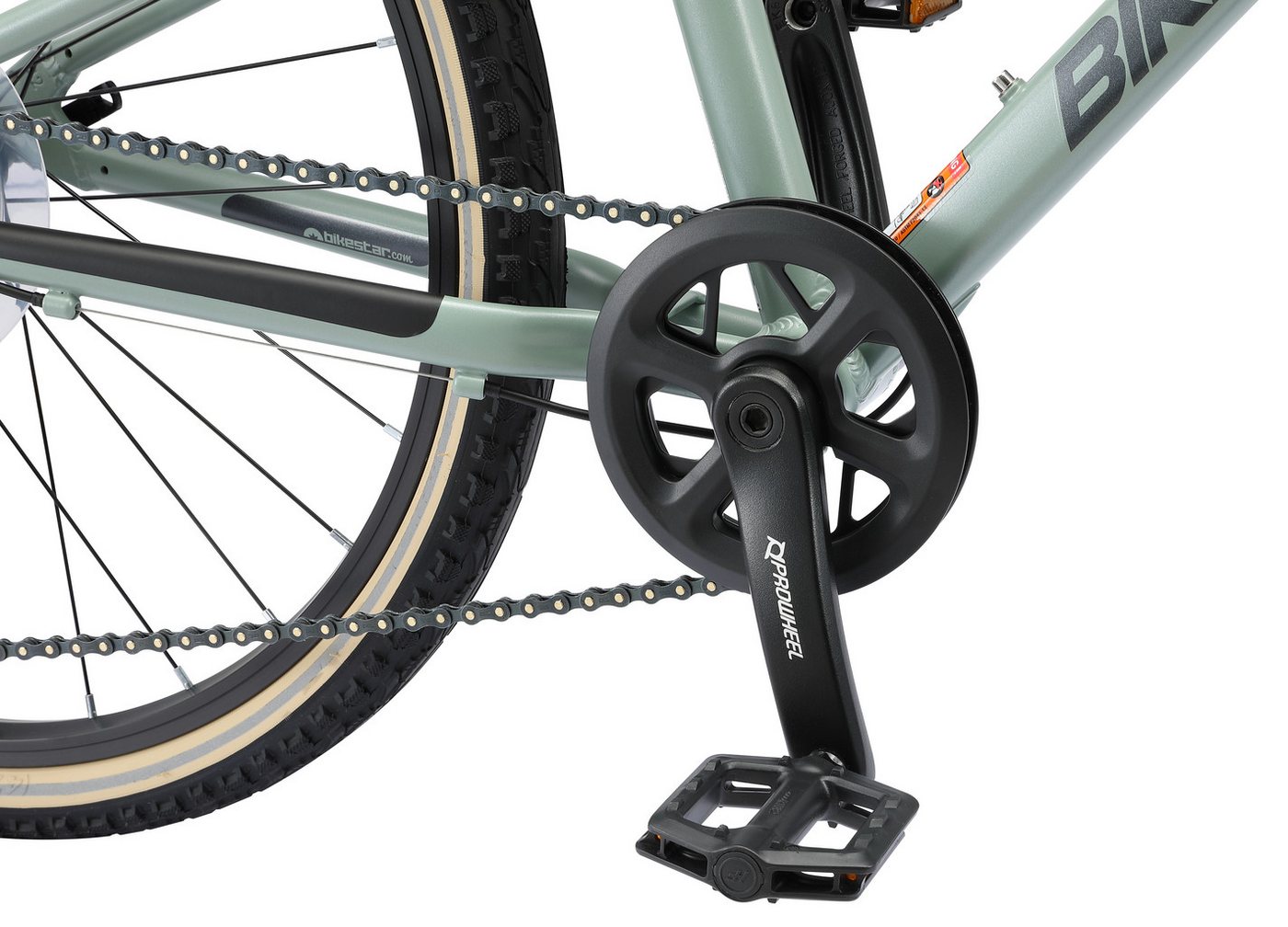 Bikestar Kinderfahrrad Leichtgewicht 9 kg 24 Zoll Aluminium ab 8 Jahre, 8 Gang Shimano RD-M2005 Schaltwerk, Kettenschaltung, Reflektierende Reifen, leichtes Treten, ergonomischer Rahmen Bild 4