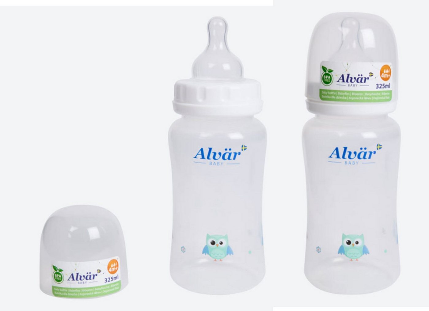 Alvär Babyflasche 2 Stück Alvär Babyflasche Schmalhals 250 ml