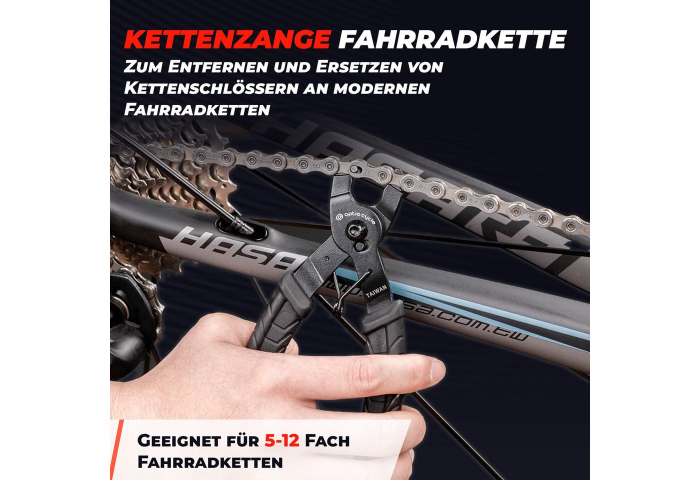 Optio Cylce Kettennieter Optio Cycle Kettenschlosszange Fahrrad - für 5-12 Fach Kettenzange Bild 4