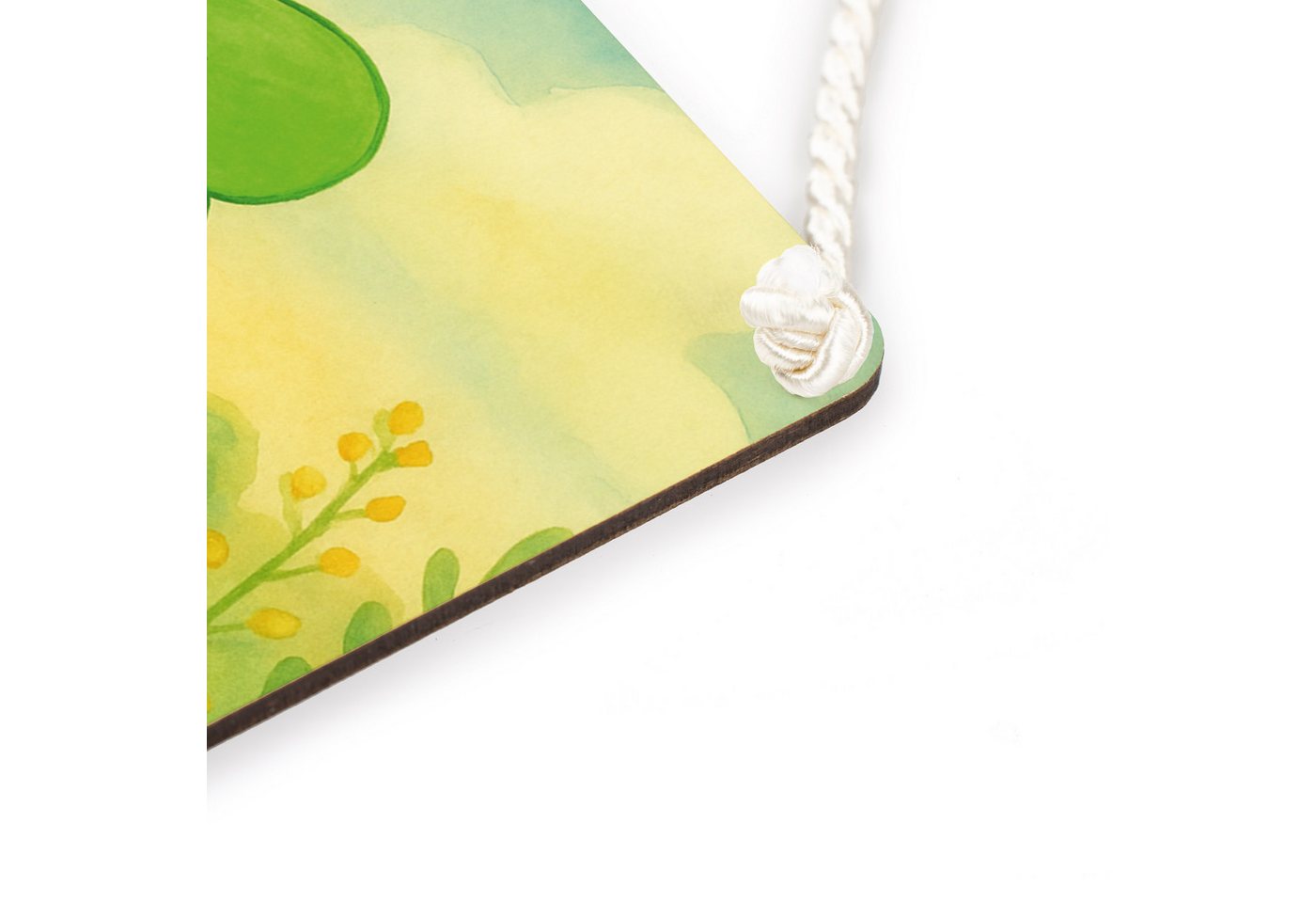Mr. & Mrs. Panda Hinweisschild Blume Kleeblatt Design, Schild DIN A6, Weiß, Glücksbringer, Motivatio, (Packung), Deko Schild Motivation Glücksbringer Bild 4