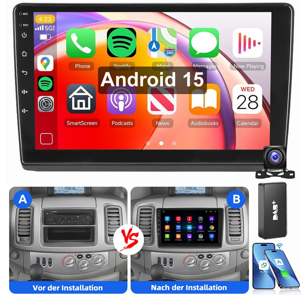 ESSGOO Für Renault Trafic II OPEL Vivaro A 2001-2009 Android 15 GPS Autoradio (RDS, Digitalradio (DAB), FM, AM, Navi Carplay Android Auto BT EQ USB WIFI) Bild 5