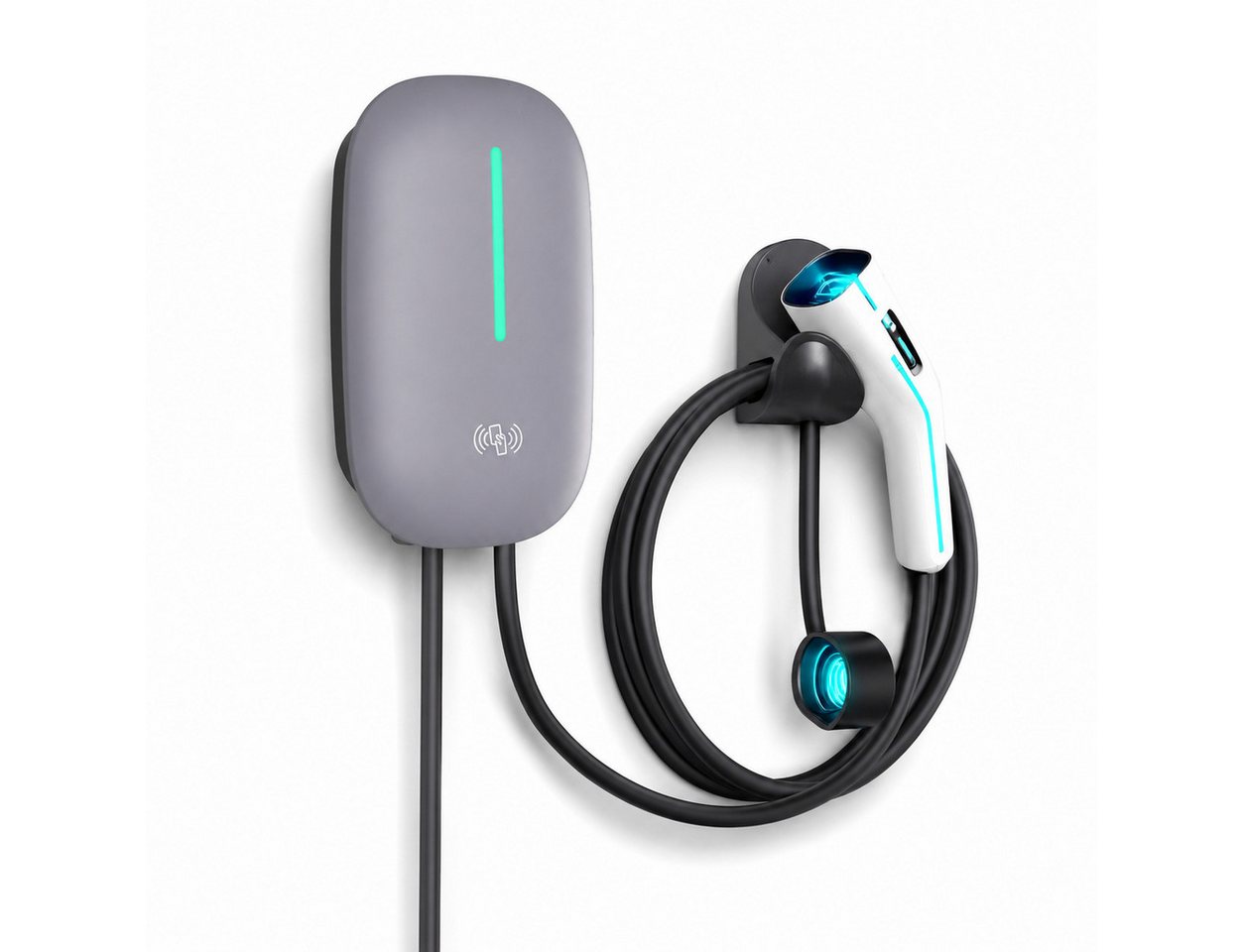 Tekoo Elektroauto-Ladestation Ladestation Wallbox E-Auto 7,4kW Typ 2 WLAN & App-Steuerung, Wallbox 7,4kW / 32A, 1-phasig, Einzelgerät, 9-facher Sicherheitsschutz,intelligenter Temperaturkontrollchip Bild 4