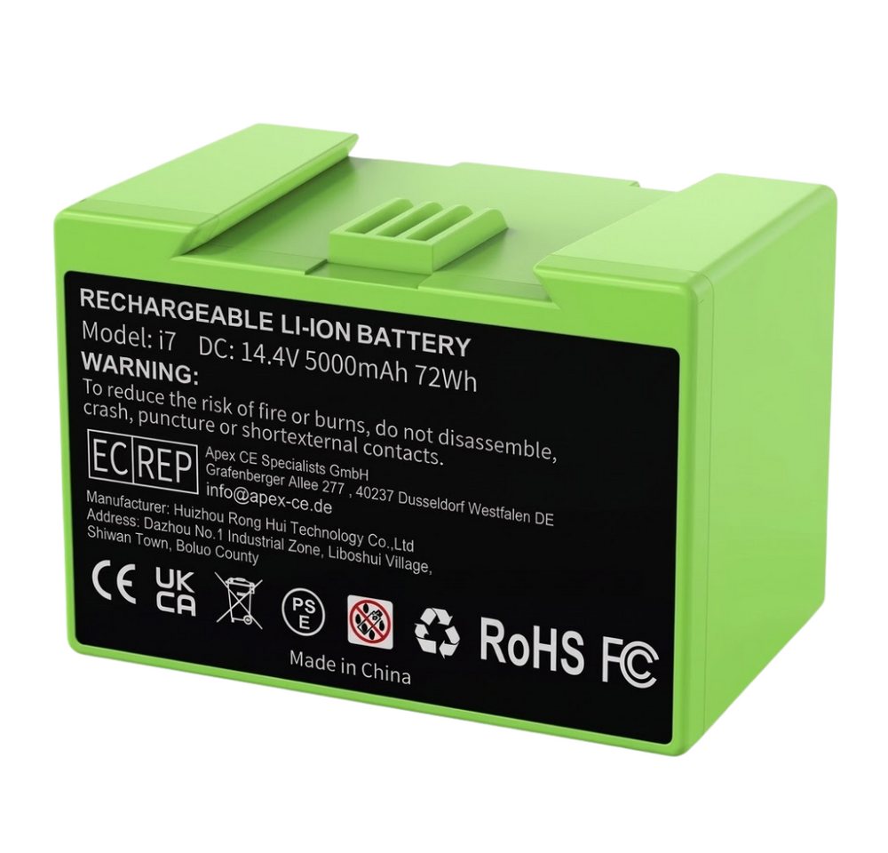 Athlix Ersatzakku für iRobot Roomba e-Serie & i-Serie Akku-Ersatz Akkupacks 5000 mAh (14,4 V), Schutz vor Überladung und Überhitzung, Breite Modellkompatibilität