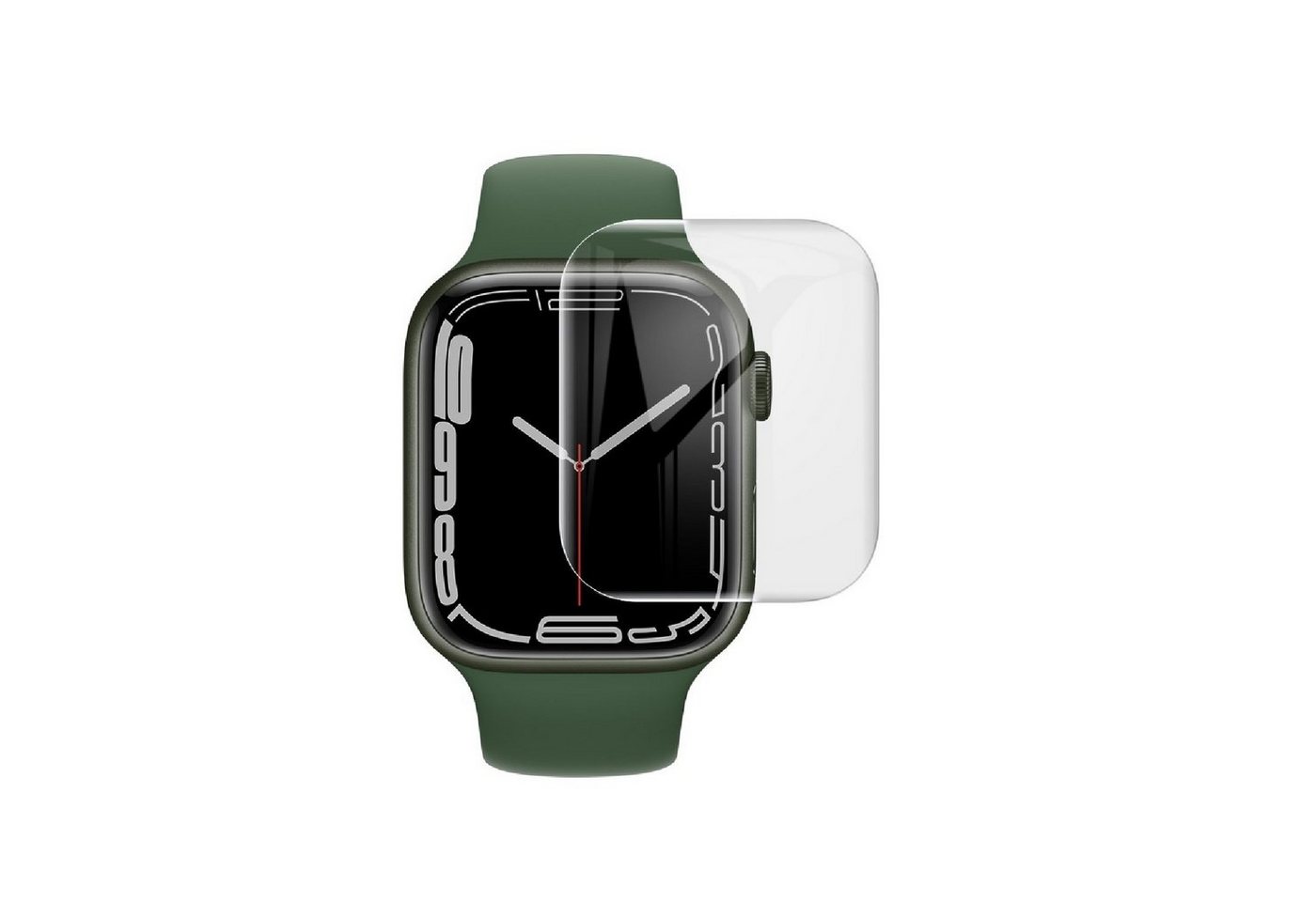 Protectorking Schutzfolie 2x Panzerfolie für Apple Watch 7 41mm FULL CURVED Displayschutz Schutz, (2-Stück), Unzerbrechliche FULL CURVED PET ANTI-SHOCK Panzerfolie HD ULTRA KLAR