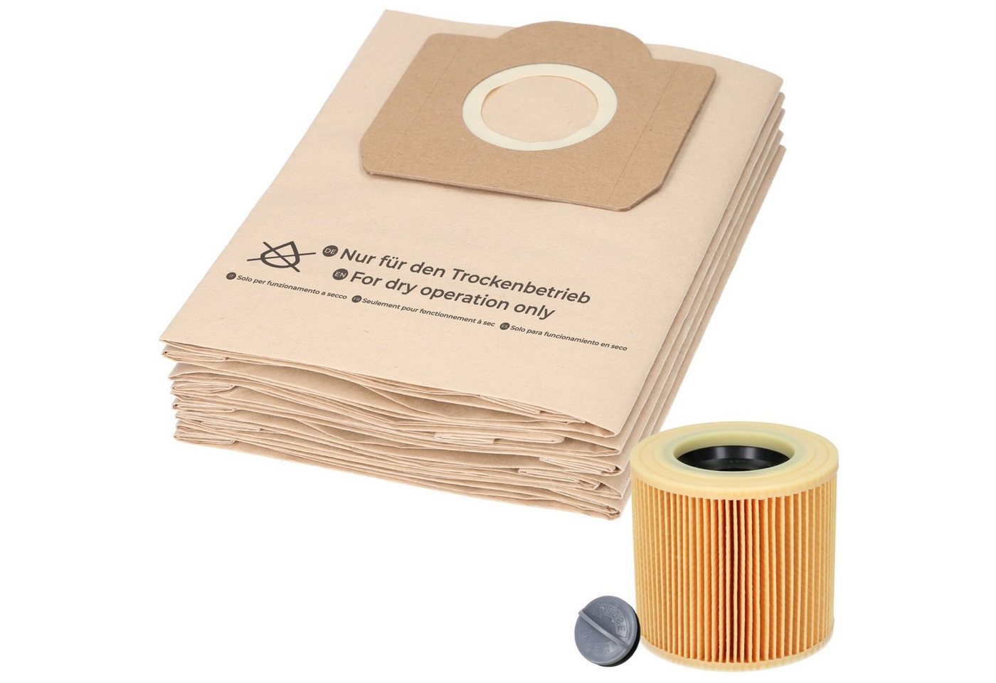 McFilter Staubsaugerbeutel (10 Stück) + 1 Filter, passend für Kärcher Nass- Trockensauger A 2604, A 2675, A 2201, A 2204, A 2534, A 2236, A 2654, A 2254, 11 St., Alternative für 6.959-130.0 (Beutel), 6.414-552.0 (Patronenfilter) Bild 4