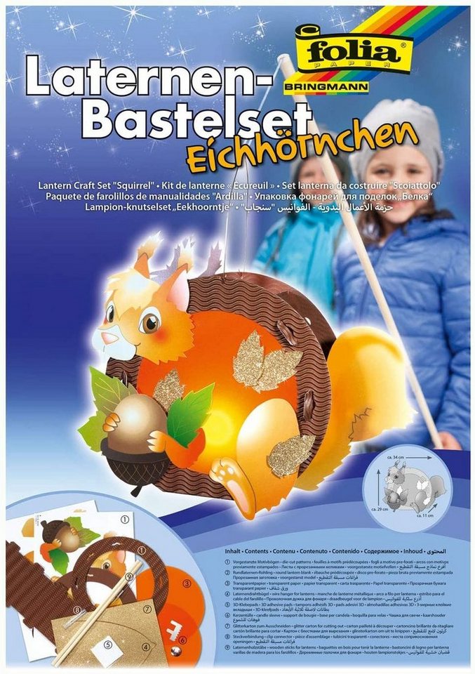 Folia Umzugslaterne folia Laternen-Bastelset "Eichhörnchen