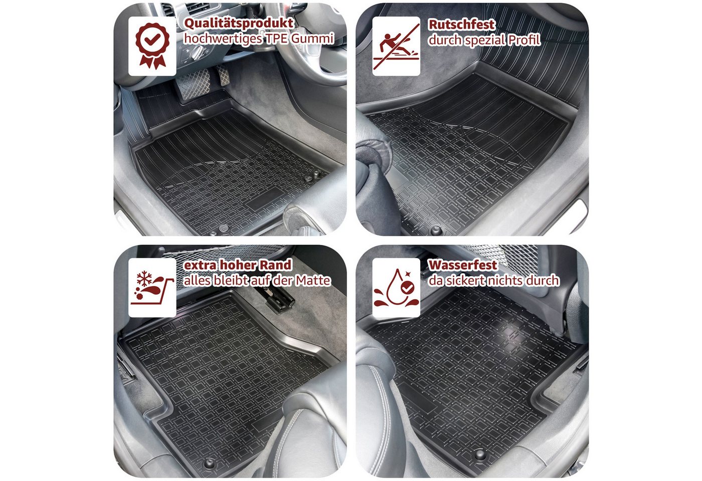 RECAMBO Kofferraumwanne für Audi A4 B8 Limousine, 2008-2015, für Audi A4, 100% passgenaue Antirutschmatte, Kofferraum Schutzmatte, Gummimatte Bild 5