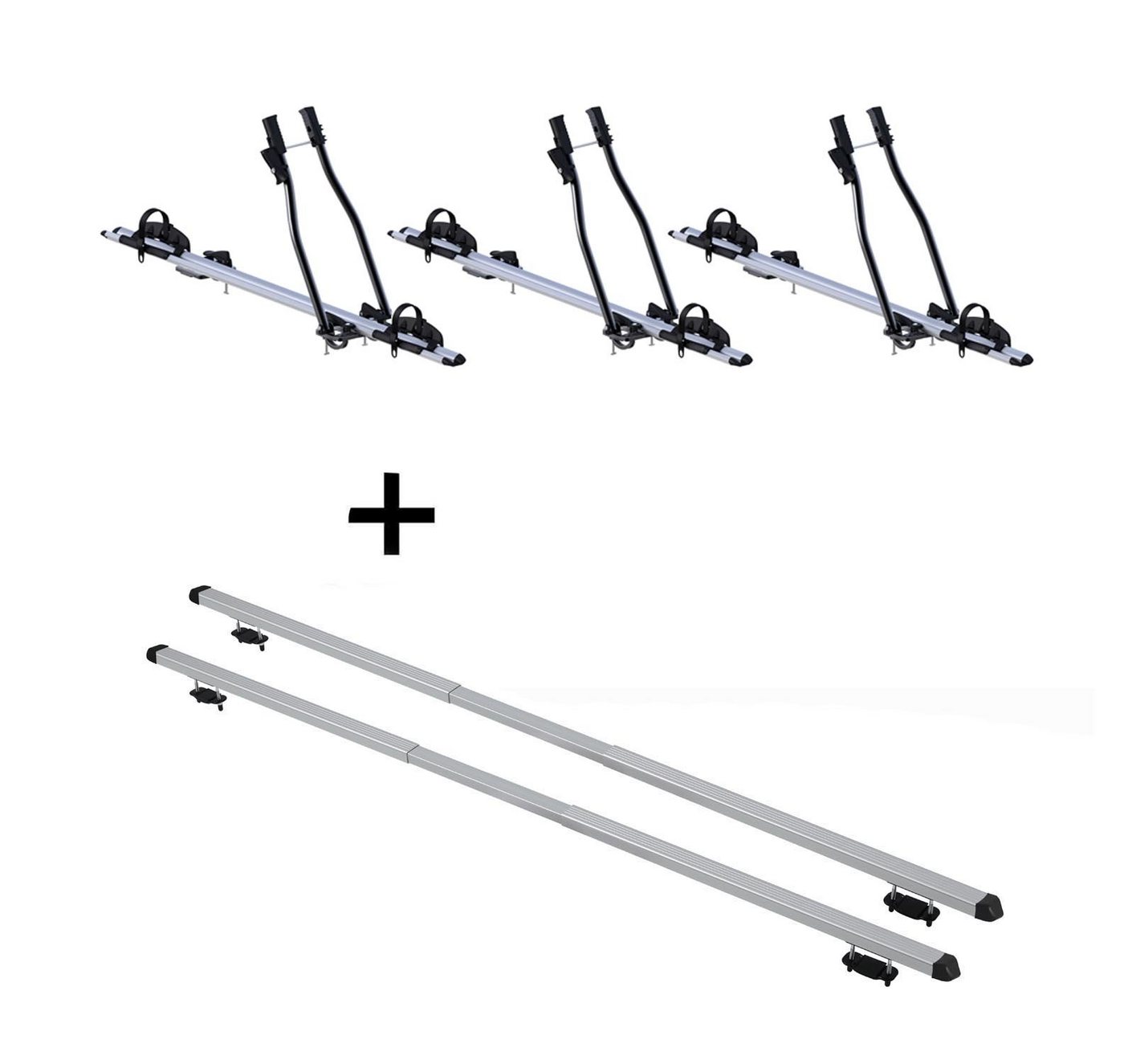 Fahrradhalter, 3x Fahrradträger SAGITTAR + Dachträger RAPID kompatibel mit Skoda Karoq (5Türer) ab 18 Bild 2