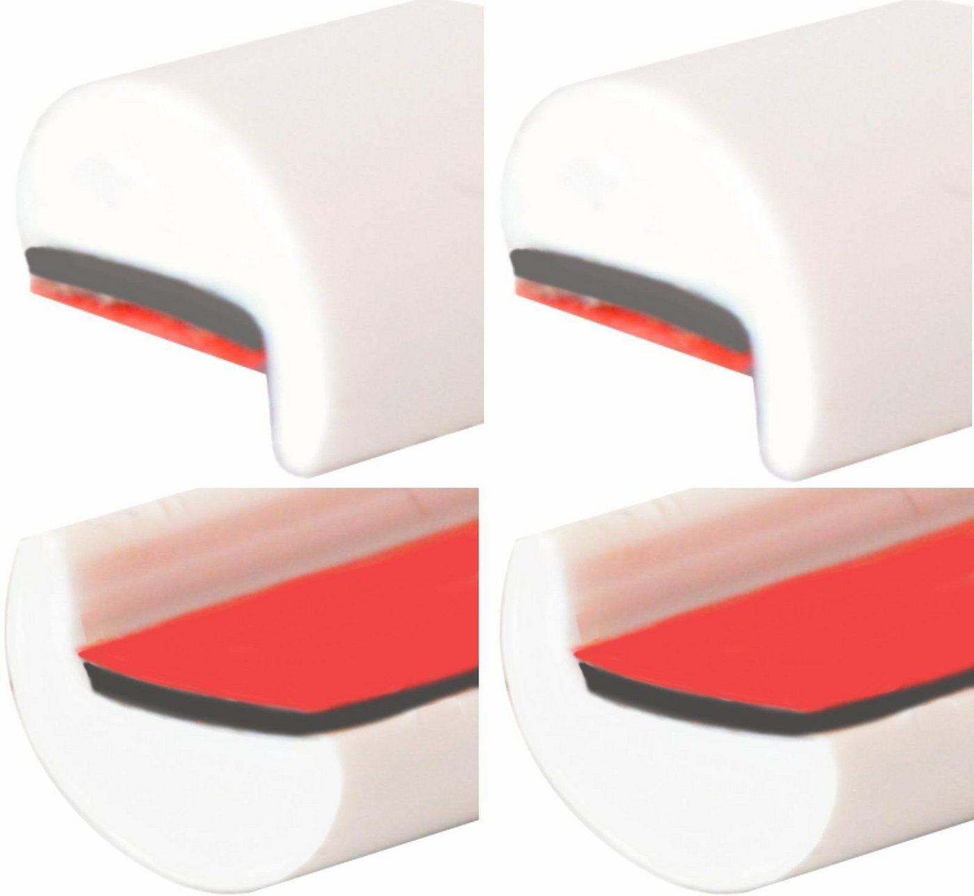 HR-IMOTION Weisser Kantenschutz Türschutz Auto Türkantenschutz 4 x 62 cm L-Profil Auto-Adapter