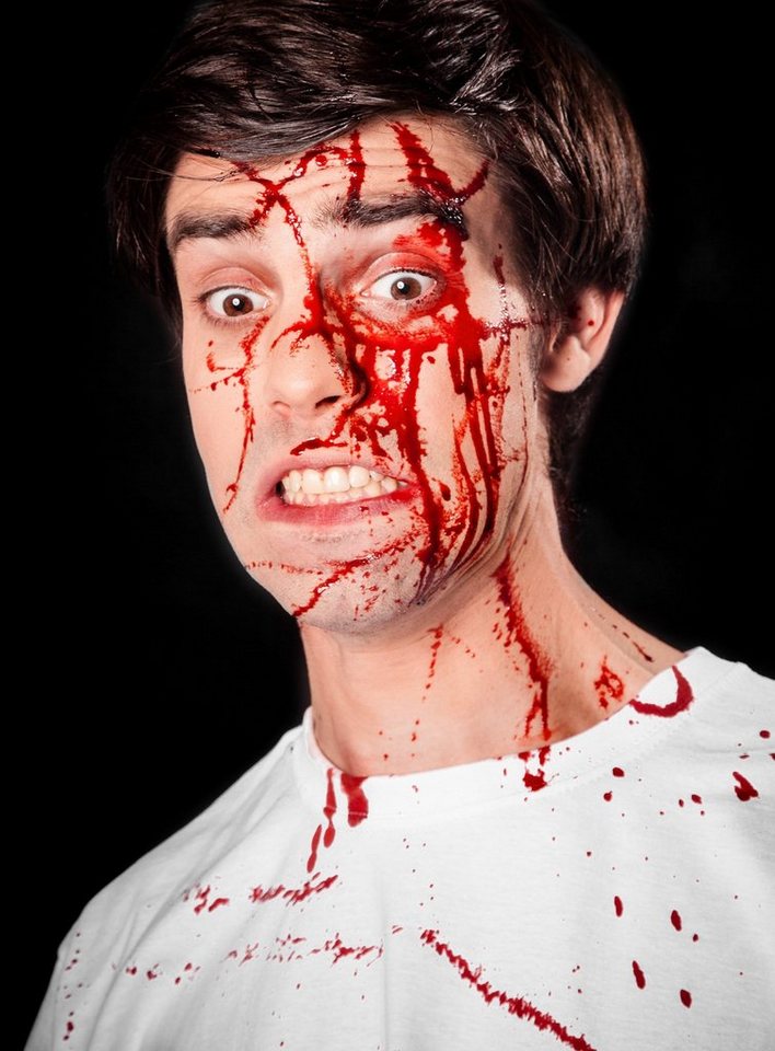 Maskworld Theaterschminke Make up Blutspray - Horror Halloween Schminke, Künstliches Blut zum Sprühen für Halloween, Theater und Film