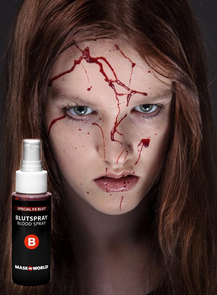 Maskworld Theaterschminke Make up Blutspray - Horror Halloween Schminke, Künstliches Blut zum Sprühen für Halloween, Theater und Film Bild 5