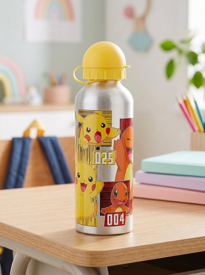 POKÉMON Trinkflasche Pokemon Pikachu und Freunde Aluminium Wasserflasche 500 ml Bild 2