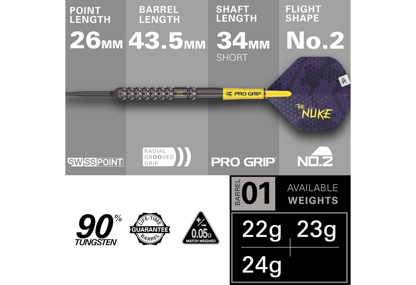 TARGET DARTS Dartpfeil Target Darts Luke Littler G1 24G 90% Wolfram Steel Tip Set Bild 3