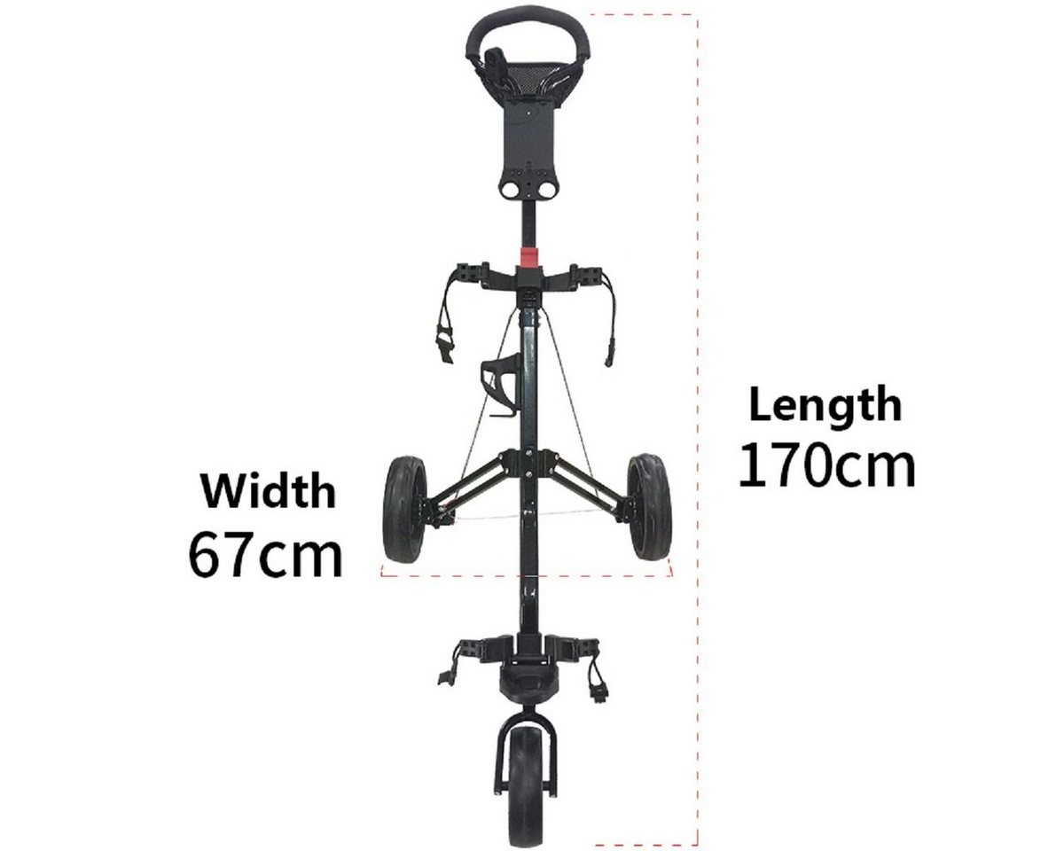 GolfRolfe Golftrolley GolfRolfe 14354 Golf Trolley in schwarz mit grünen Reifen