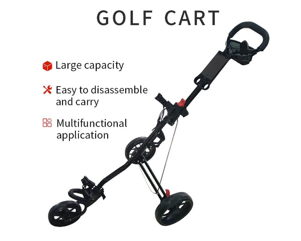 GolfRolfe Golftrolley GolfRolfe 14354 Golf Trolley in schwarz mit grünen Reifen Bild 2