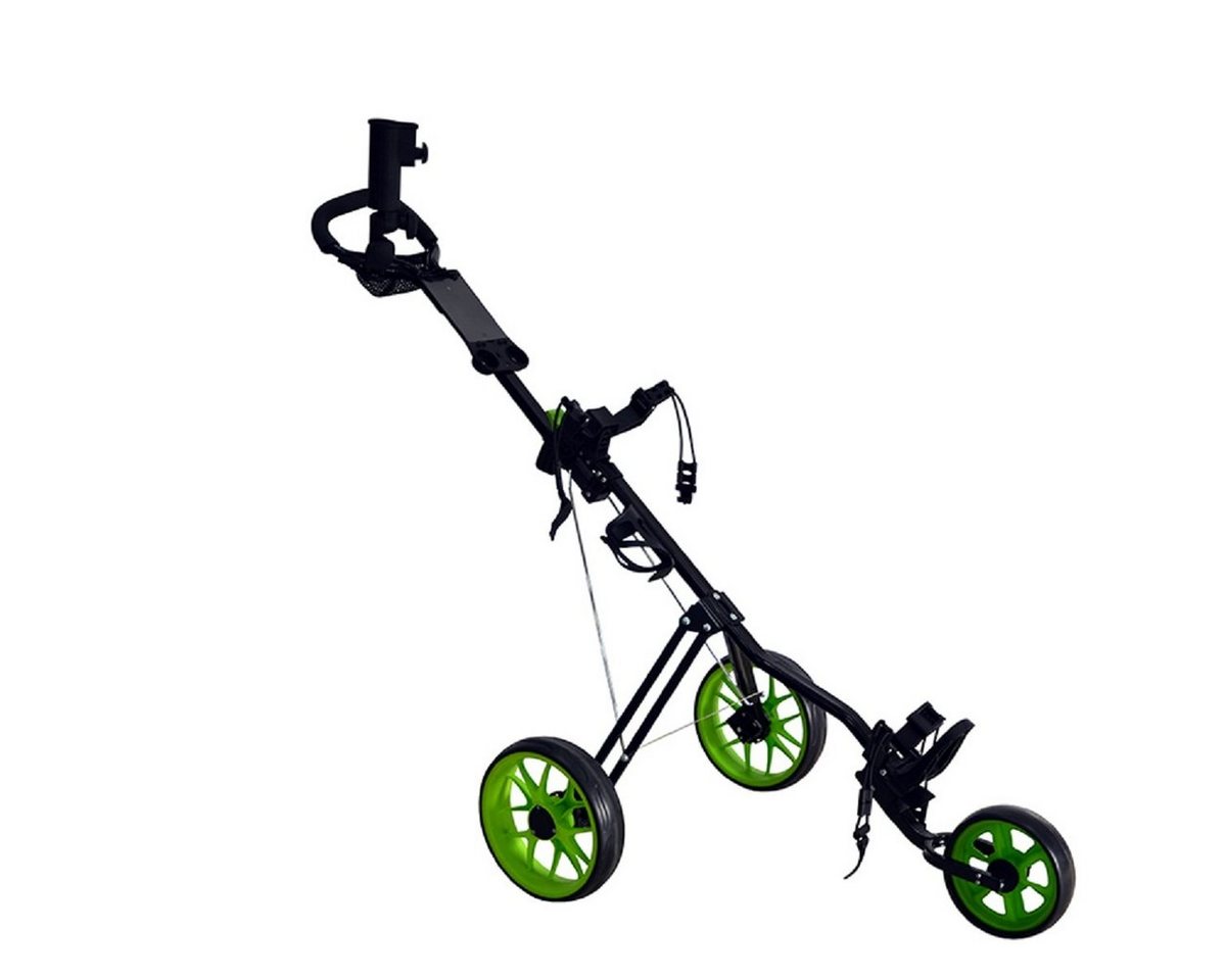 GolfRolfe Golftrolley GolfRolfe 14354 Golf Trolley in schwarz mit grünen Reifen Bild 4